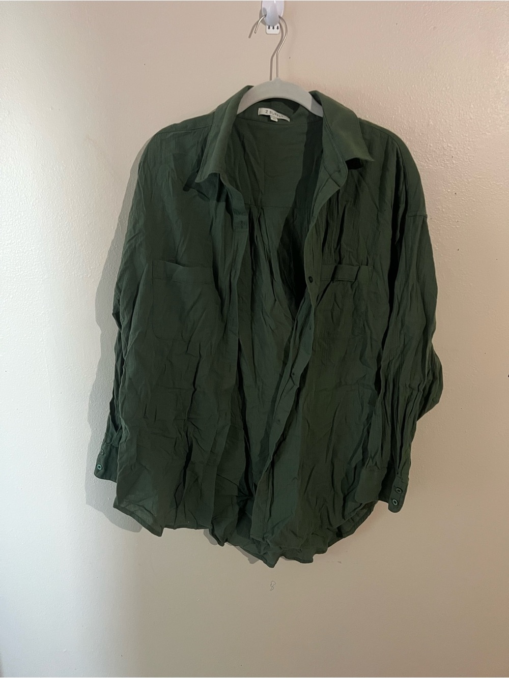 Z Supply Dark Green Women's Button-Down Shirt